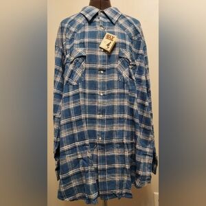 Ely Cattleman Blue and White Plaid Shirt